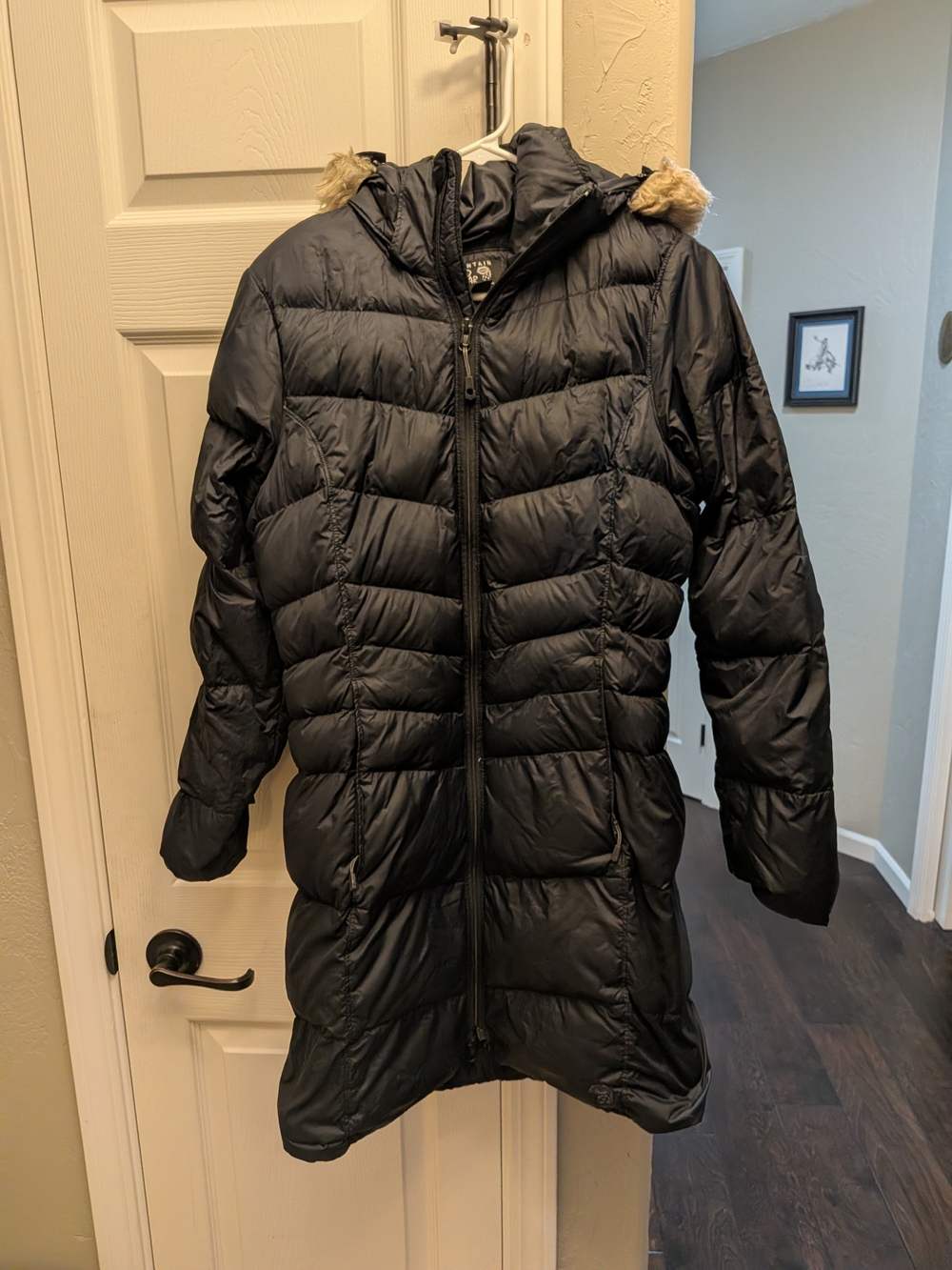 Mountain Hardwear Women's Black Downtown Coat with Faux Fur Trimmed Hood